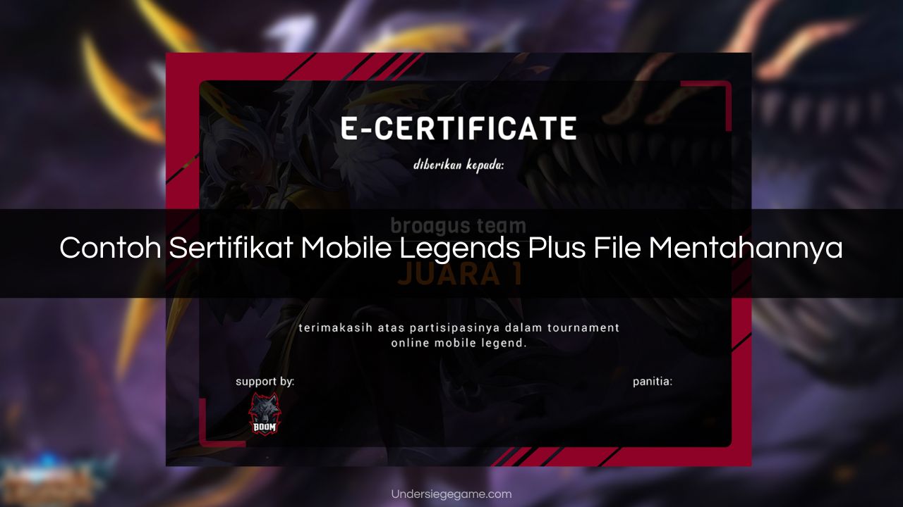 Contoh Sertifikat Mobile Legends Plus File Mentahannya