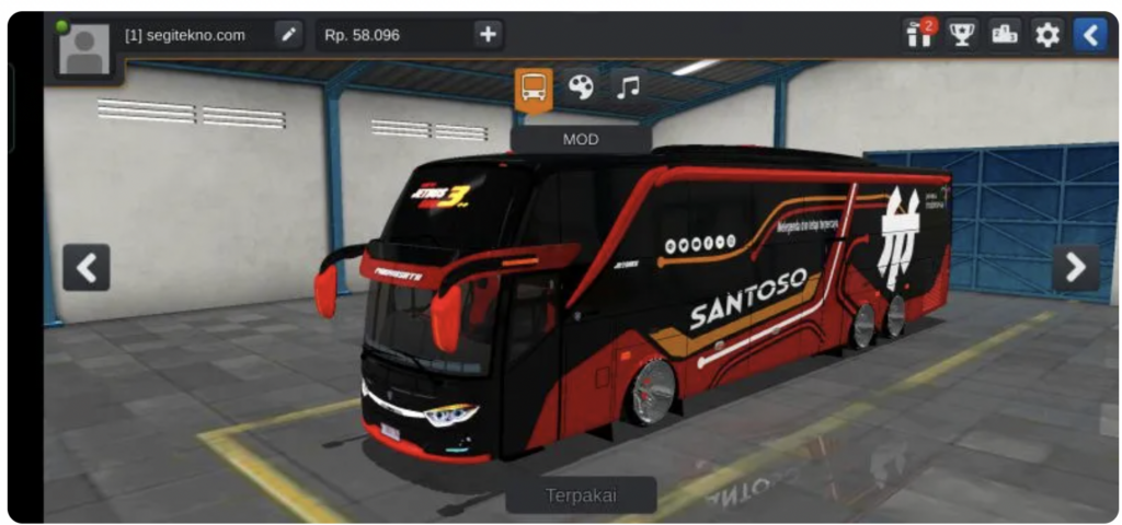 Mod bussid Bus Ceper JB3 Santoso