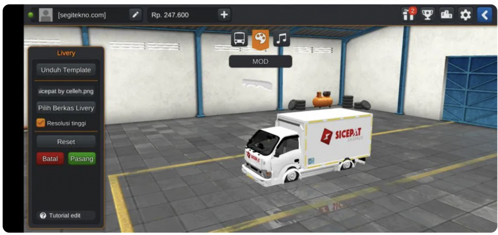 download mod bussid truck canter cabe