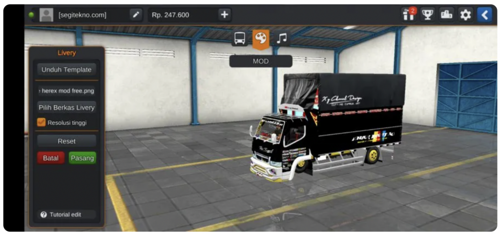 download mod bussid truck canter sulawesi