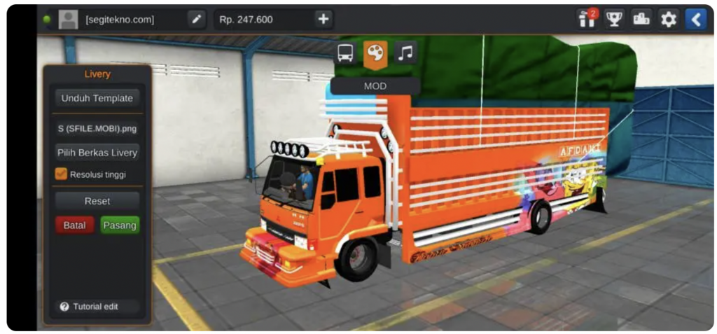 download mod bussid truck hino 500 muatan berat terbaru