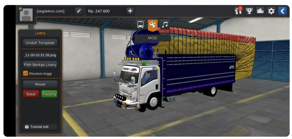 mod bussid truck sumatra